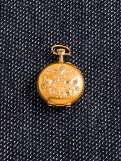 null Montre de col en or jaune 18 carats (750 millièmes), fin du XIXème siècle. Le...