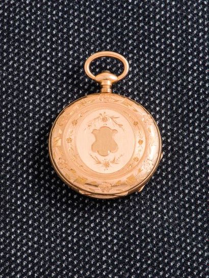 null Neck watch in 18-carat pink gold (750 thousandths), end of the 19th century....