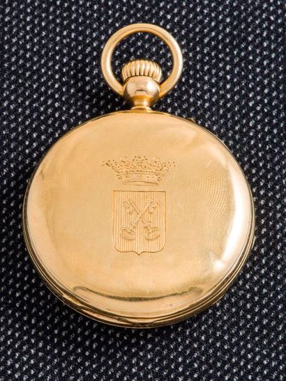 CHAUDEL, Horloger de l'empereur Pocket watch in 18-carat (750 thousandths) yellow...