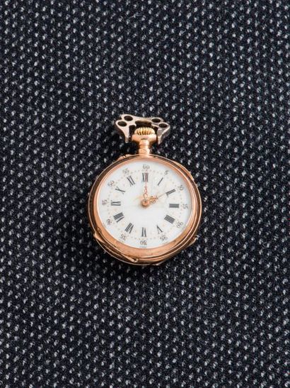 null Watch with 18 carat (750 thousandths) pink collar, end of the 19th century....