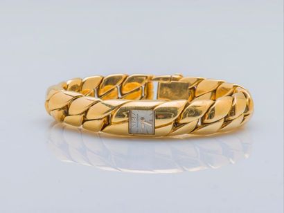 Cadran Signé JAEGER LeCOULTRE Montre bracelet de dame en or jaune 18 carats (750...