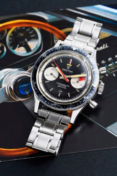 CROTON CROTON (CHRONOMASTER AVIATOR - SEA DIVER), vers 1975

Chronographe de pilote...