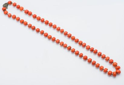 null Long necklace of coral beads (corallium spp. CITES Appendix II B pre-convention),...