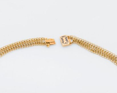 null Drapery necklace in 18 karat yellow gold (750 thousandths) made up of two rows...