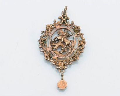 null Medallion pendant in silver (925 thousandths) with openwork decoration showing...