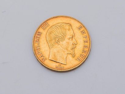 null 

Pièce de 100 francs or Napoléon III, sur l’avers tête nue de Napoléon III,...