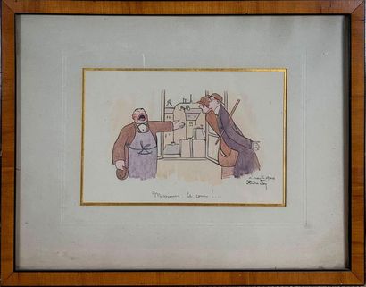 André FOY, Officers of the court! ... 


Watercolor signed lower right and dedicated...