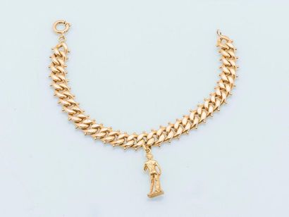 null 18 karat (800 thousandths) yellow gold charm bracelet supporting an Appollo...