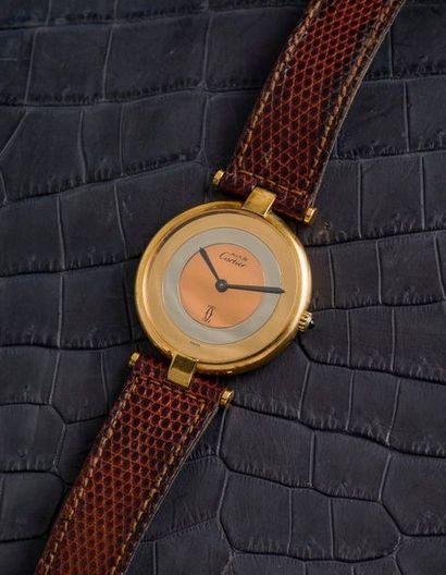 CARTIER - Vendôme - Vers 1990 Must de Cartier watch in vermeil (925 thousandths)...