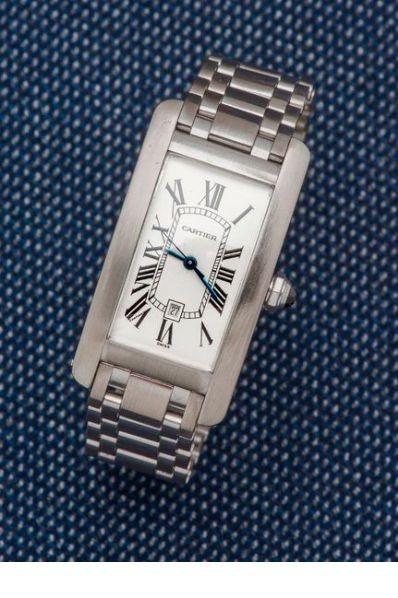 CARTIER CARTIER (Tank Américaine / Grand Modèle Automatique – Or gris réf. 1726),...