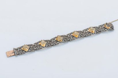 null Bracelet in silver (800 thousandths) and 18-carat yellow gold (750 thousandths)...
