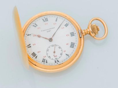 Cadran signé LIP Chronometre Montre de poche en or jaune 18 carats (750 millièmes)...