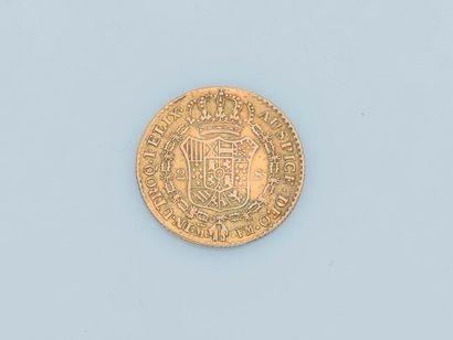 null 2 Escudos or Charles IIII Espagne / écu couronné 1801 Madrid. Poids : 6,6 g...