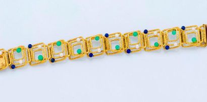 null Geometric bracelet in 18 karat yellow gold (750 thousandths) composed of a succession...