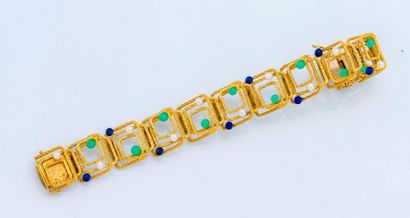 null Bracelet géométrique en or jaune 18 carats (750 millièmes) composé d'une succession...
