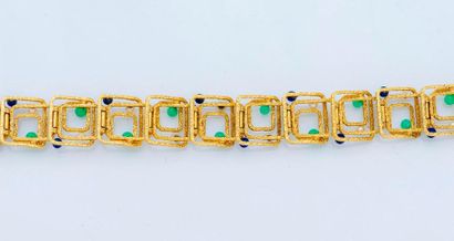 null Bracelet géométrique en or jaune 18 carats (750 millièmes) composé d'une succession...