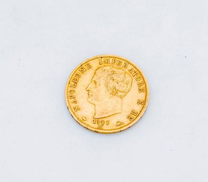 null 1 pièce de 40 lires Italiennes or Napoléon 1811

Poids : 12,8 g