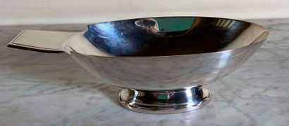 CHRISTIAN FJERDINGSTAD pour GALLIA Art Deco silver metal gravy boat 

6 x 20 cm 