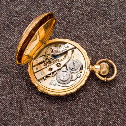 PATEK GENEVE Montre de poche en or jaune 18 carats (750 millièmes). Le fond orné...
