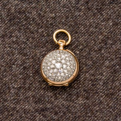 null Watch with 18-carat (750 thousandths) pink gold necklace, end of the 19th century....