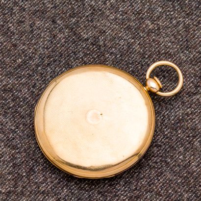 null Striking pocket watch in 18-carat yellow gold (750 thousandths), 19th century....