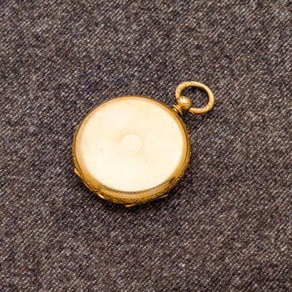 DELACHAUX GENÈVE Montre de poche en or jaune 18 carats (750 millièmes) Le fond guilloché...