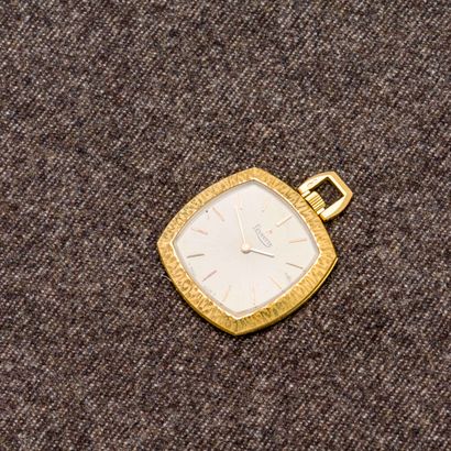 LEVRETTE Montre de poche en or jaune 18 carats (750 millièmes) de forme carrée à...