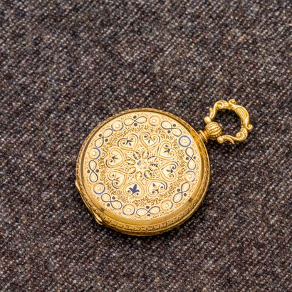 null Montre de col en or jaune 18 carats (750 millièmes), milieu du XIXème siècle....
