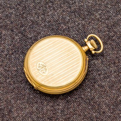 PAX Montre de poche chronomètre en or jaune 18 carats (750 millièmes) à fond rainuré...