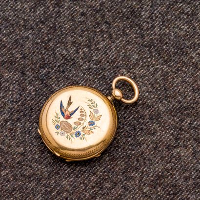 null Watch with 18-carat gold necklace (750 thousandths), end of the 19th century....