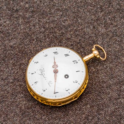 BREGUET à Paris, early nineteenth century 

Pocket watch in 18-carat (750 thousandths)...