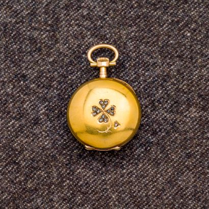 null Montre de col en or jaune 18 carats (750 milllièmes), fin du XIXème siècle....