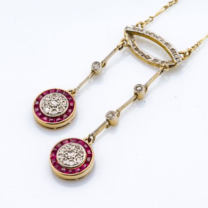 null Neglected necklace in 18-carat (750 thousandths) yellow gold, the pendant is...