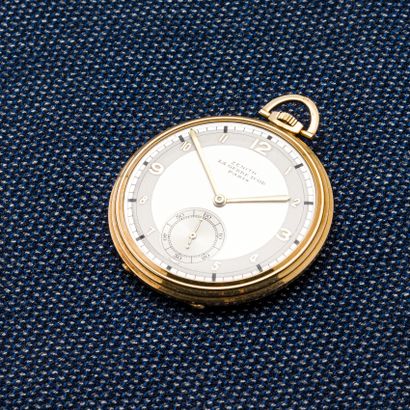 ZENITH - La gerbe d'or Tuxedo watch in 18-carat (750 thousandths) yellow gold, gold...