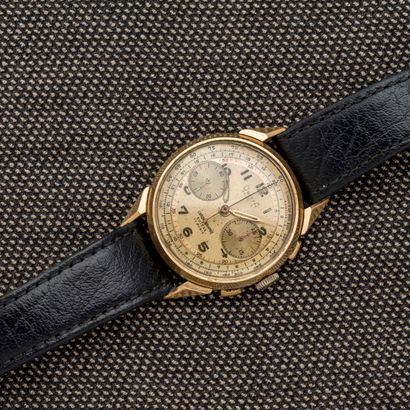 null DREFFA, vers 1940 

Montre bracelet chronographe en or jaune 18 carats (750...