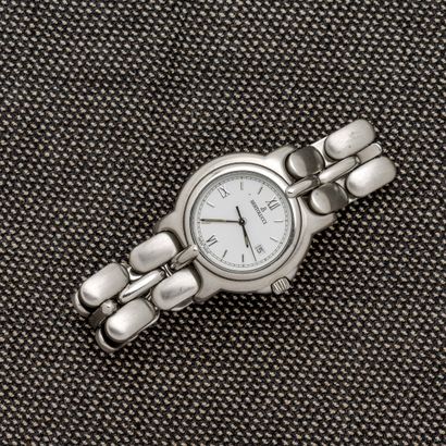BERTOLUCCI - Pulchra Ladies steel bracelet watch with folding clasp. White enamelled...