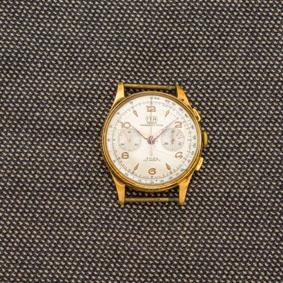 CHRONOGRAPHE SUISSE ITA Watch case in 18-carat yellow gold (750 thousandths). Cream...