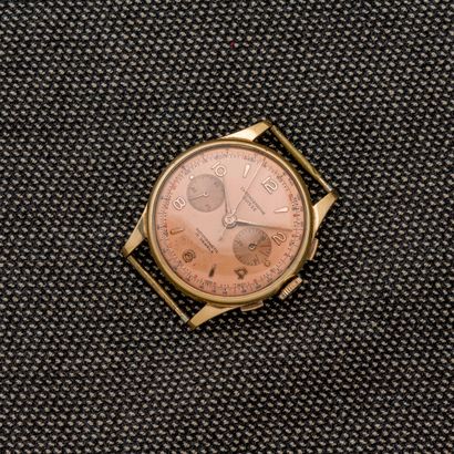 CHRONOGRAPHE SUISSE 18-carat (750 thousandths) yellow gold chronograph watch case...