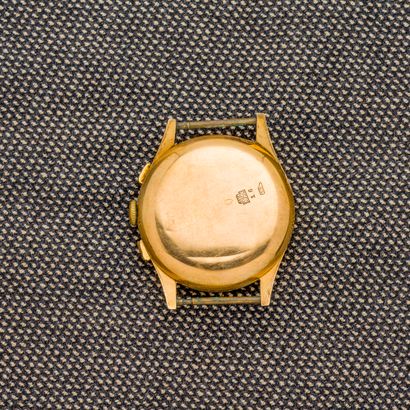 CHRONOGRAPHE SUISSE ITA Watch case in 18-carat yellow gold (750 thousandths). Cream...