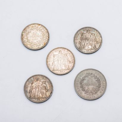 null 4 pièces de 10 francs Hercule, 1 pièce de 50 francs Hercule

Poids : 130 g