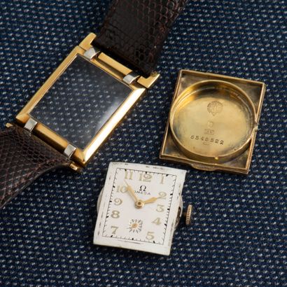 OMEGA About 1930

Rectangular watch in yellow and white gold 18 carats (750 thousandths)...