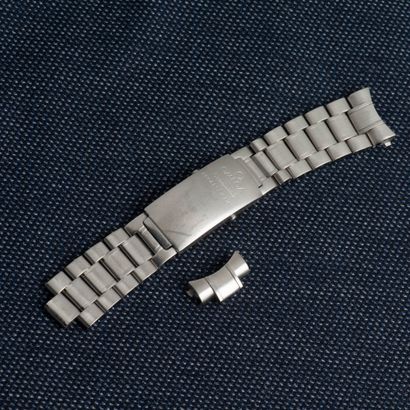 OMEGA Steel Seamaster watchband with folding clasp. Signed.
