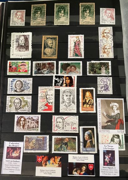 null Lot de 5 albums de timbres