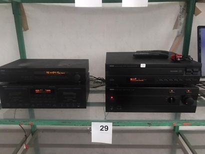 null 
1 YAMAHA HI-FI system including vinyl player, amplifier, radio, and cassette...