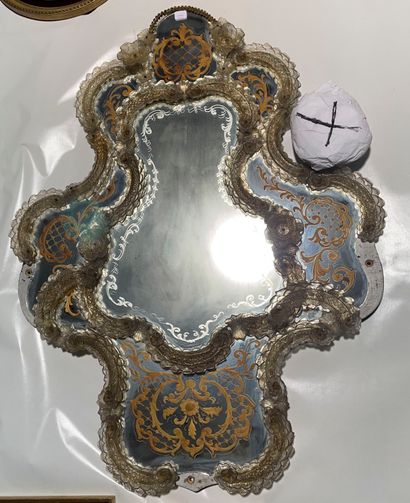 null Mirror in Murano glass with glazing beads 

82 x 62 

Elements to be reatta...