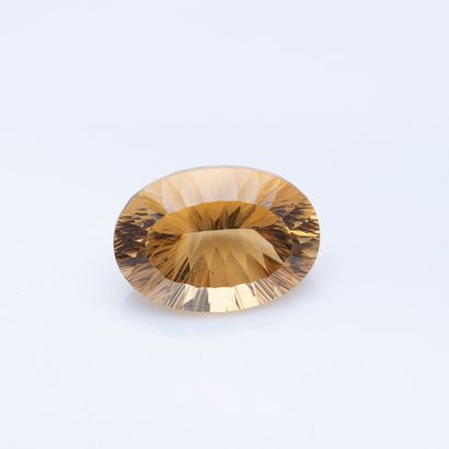 null Citrine on oval paper with concave breech, 45.75 carats.