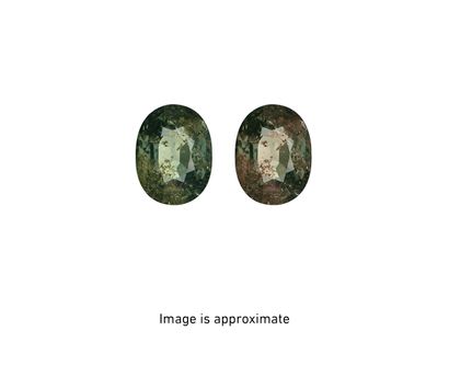 null 
Tricolor blue-green-yellow natural sapphire on 6.11 carat cushion-sized paper.

Accompanied...