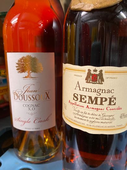 null 1 bouteille d'Armagnac SEMPE VSOP, 2 bouteilles de bas armargnac Chateau de...