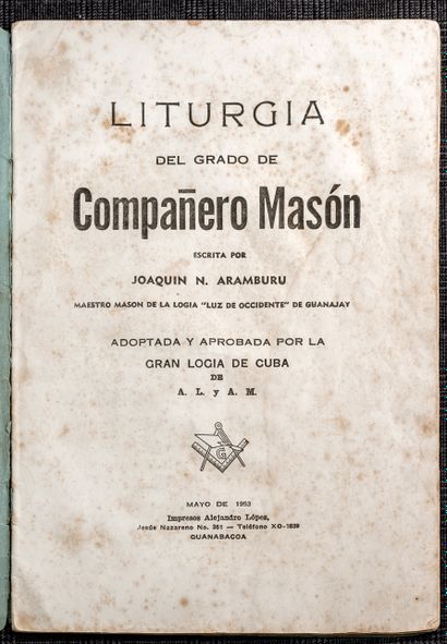 Livre intitulé «Liturgia del grado de companero...