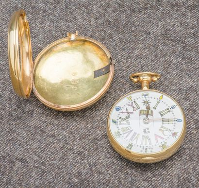 Travail Anglais vers 1899 Montre de poche en or jaune 18 carats (750 millièmes) à...